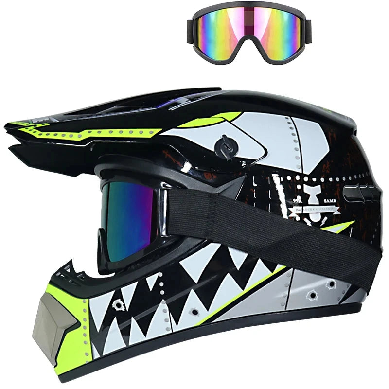Capacete de MTB e Downhill + Oculos de Oferta - Certificação DOT Capacete de MTB e Downhill + Oculos de Oferta - Certificação DOT